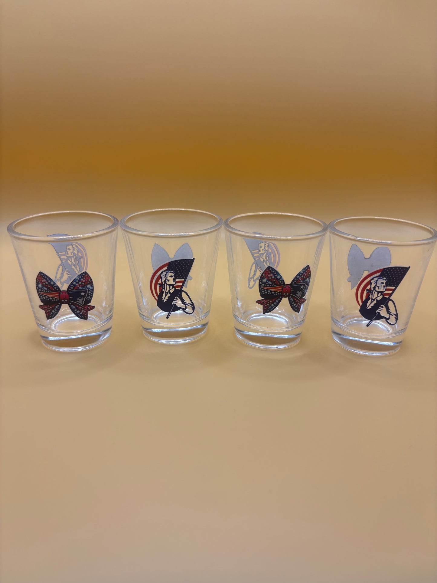 Patriots shot glasses