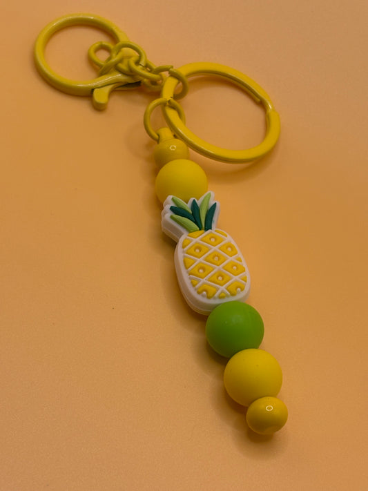 Yellow pineapple keychain