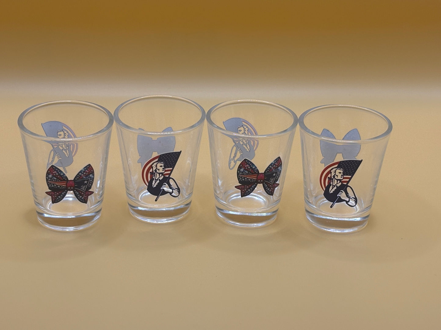 Patriots shot glasses