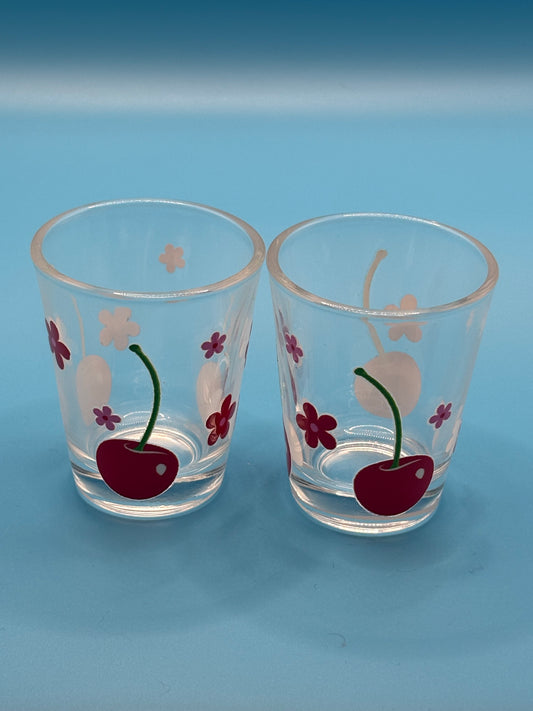 2 pack cherry shot glasses