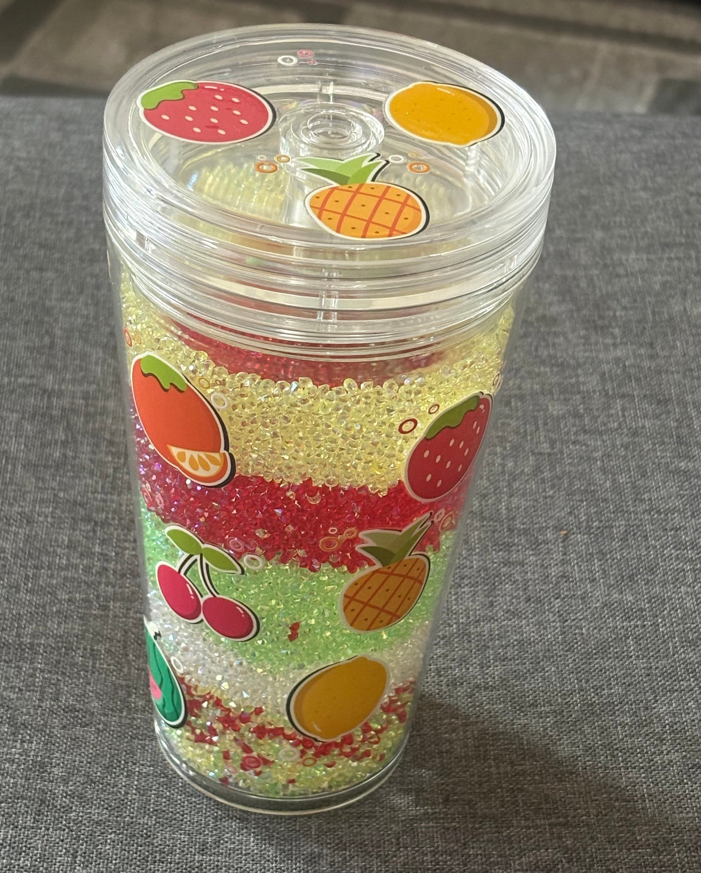 Fruit rhinestone cup
